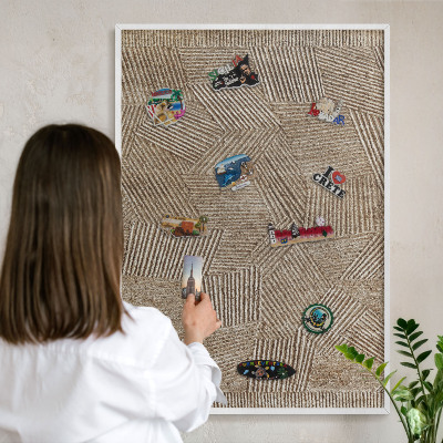 Panneau magnétique décoratif cadre noir Motif géométrique