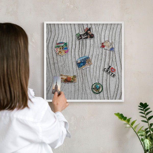 Tableau mural pour aimants dans un cadre noir Vagues grises
