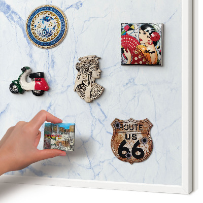 Tableau mural pour aimants dans un cadre noir Motif en marbre