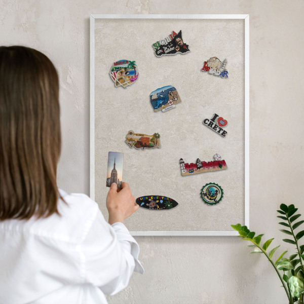 Tableau mural pour aimants dans un cadre noir Élégance naturelle