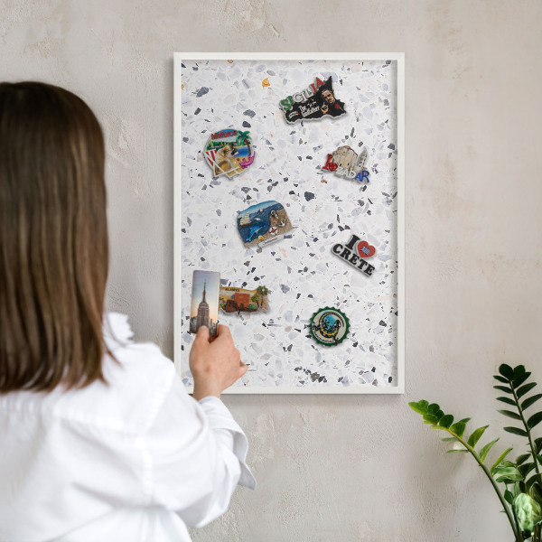 Panneau magnétique décoratif cadre noir Style terrazzo