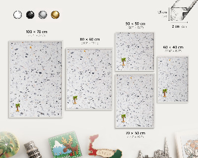 Panneau magnétique décoratif cadre noir Style terrazzo