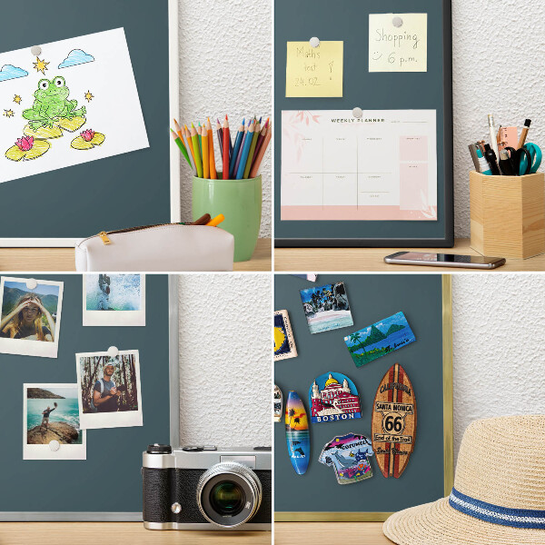 Tableau mural pour aimants dans un cadre noir Turquoise