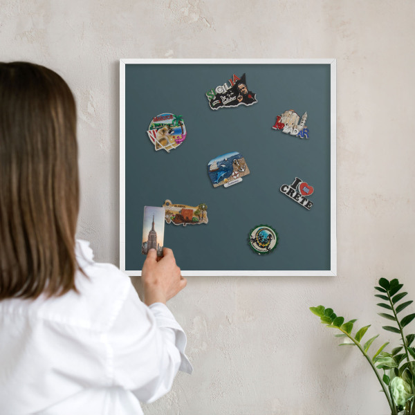 Tableau mural pour aimants dans un cadre noir Turquoise