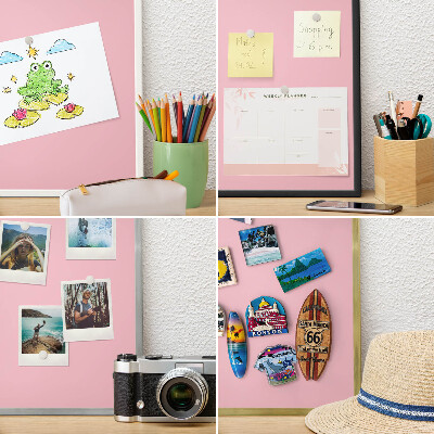 Tableau mural pour aimants dans un cadre noir Rose clair