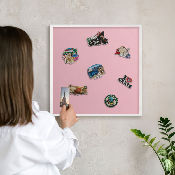 Tableau mural pour aimants dans un cadre noir Rose clair