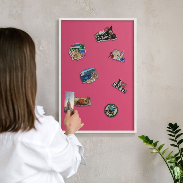 Panneau magnétique décoratif cadre noir Rose énergétique