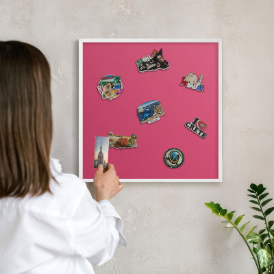 Panneau magnétique décoratif cadre noir Rose énergétique