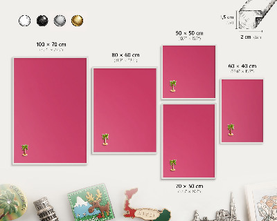 Panneau magnétique décoratif cadre noir Rose énergétique
