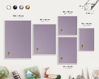 Tableau mural pour aimants dans un cadre noir Lilas violet
