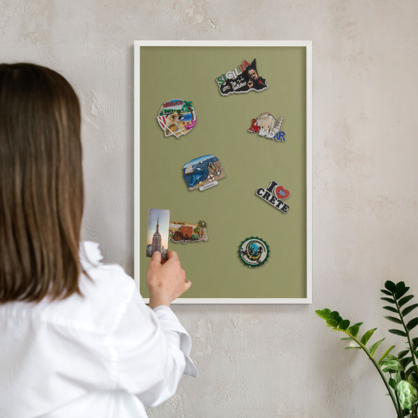 Tableau mural pour aimants dans un cadre noir Herbe verte