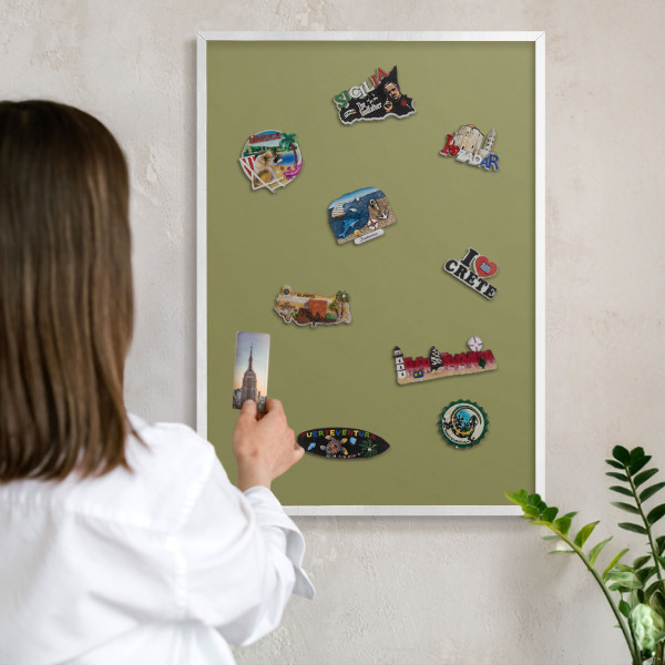 Tableau mural pour aimants dans un cadre noir Herbe verte