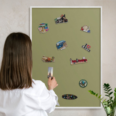 Tableau mural pour aimants dans un cadre noir Herbe verte