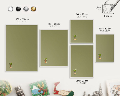 Tableau mural pour aimants dans un cadre noir Herbe verte