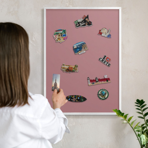 Tableau mural pour aimants dans un cadre noir Rose poudré