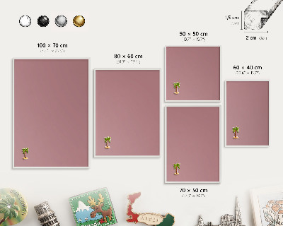 Tableau mural pour aimants dans un cadre noir Rose poudré