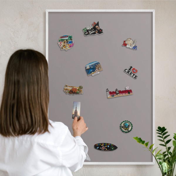 Tableau mural pour aimants dans un cadre noir Gris cendré