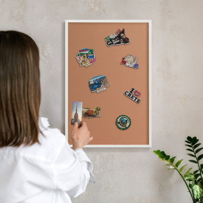 Tableau mural pour aimants dans un cadre noir Orange terne