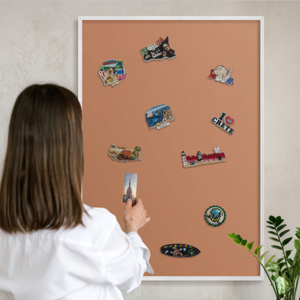 Tableau mural pour aimants dans un cadre noir Orange terne
