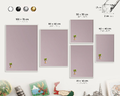 Panneau magnétique décoratif cadre noir Lilas pastel