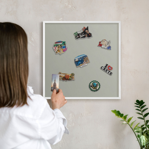Tableau mural pour aimants dans un cadre noir Gris neutre