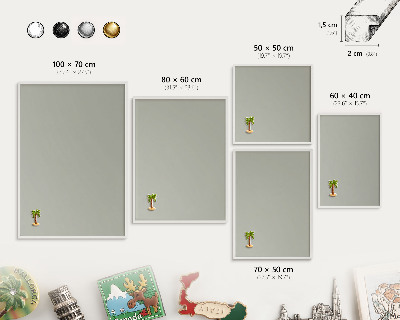 Tableau mural pour aimants dans un cadre noir Gris neutre
