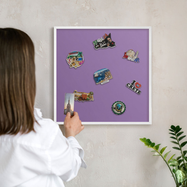Panneau magnétique décoratif cadre noir Violet