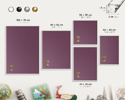 Tableau mural pour aimants dans un cadre noir Couleur violette