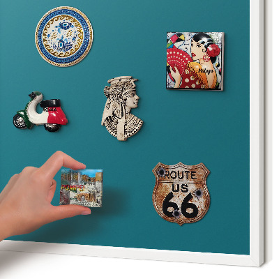 Panneau magnétique décoratif cadre noir Turquoise foncé