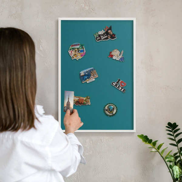 Panneau magnétique décoratif cadre noir Turquoise foncé