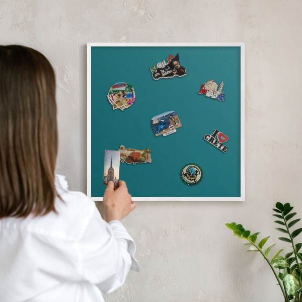 Panneau magnétique décoratif cadre noir Turquoise foncé