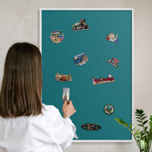 Panneau magnétique décoratif cadre noir Turquoise foncé