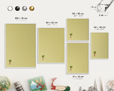 Tableau mural pour aimants dans un cadre noir Moutarde claire
