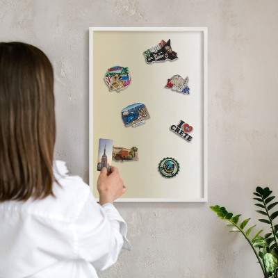 Tableau mural pour aimants dans un cadre noir Dégradé crème