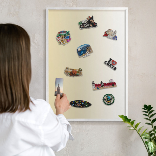 Tableau mural pour aimants dans un cadre noir Dégradé crème