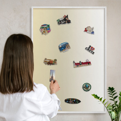Tableau mural pour aimants dans un cadre noir Dégradé crème