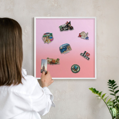 Tableau mural pour aimants dans un cadre noir Gradient délicat