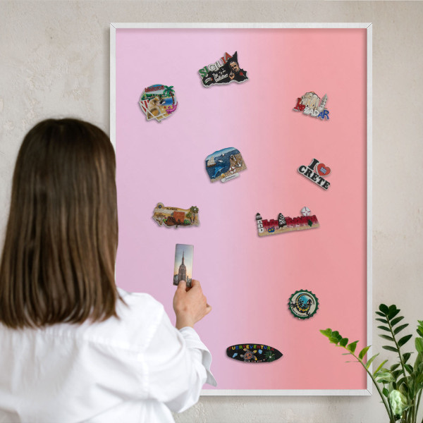 Tableau mural pour aimants dans un cadre noir Gradient délicat