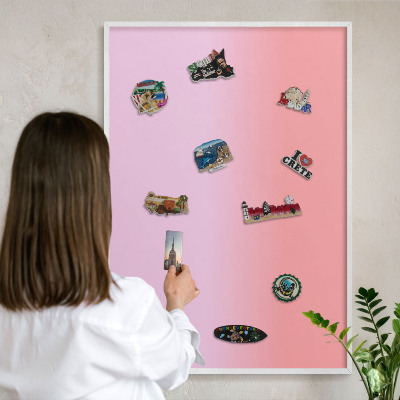 Tableau mural pour aimants dans un cadre noir Gradient délicat
