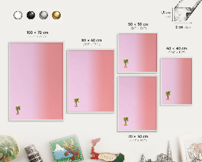 Tableau mural pour aimants dans un cadre noir Gradient délicat