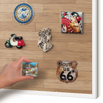 Tableau mural pour aimants dans un cadre noir Motif en bois