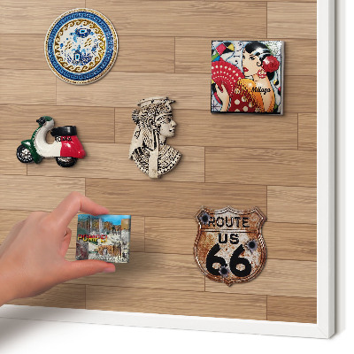 Tableau mural pour aimants dans un cadre noir Motif en bois