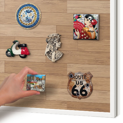 Tableau mural pour aimants dans un cadre noir Motif en bois