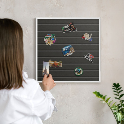 Tableau mural pour aimants dans un cadre noir Texture du panneau