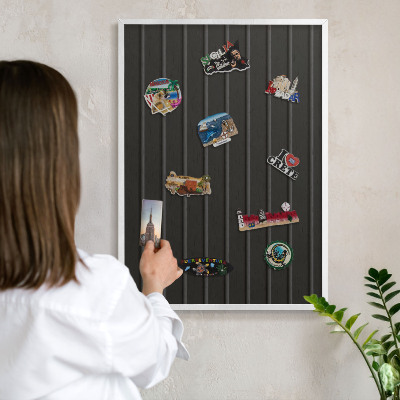 Tableau mural pour aimants dans un cadre noir Texture du panneau