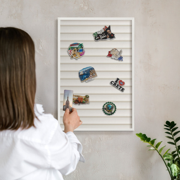 Panneau magnétique décoratif cadre noir Lignes verticales