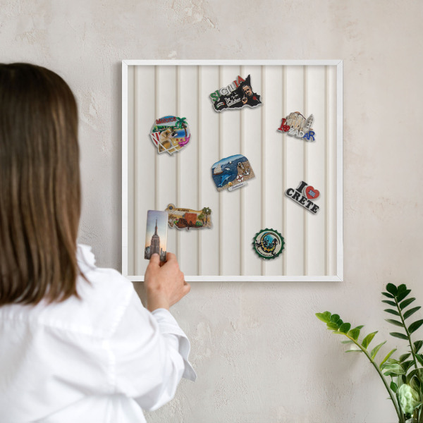 Panneau magnétique décoratif cadre noir Lignes verticales