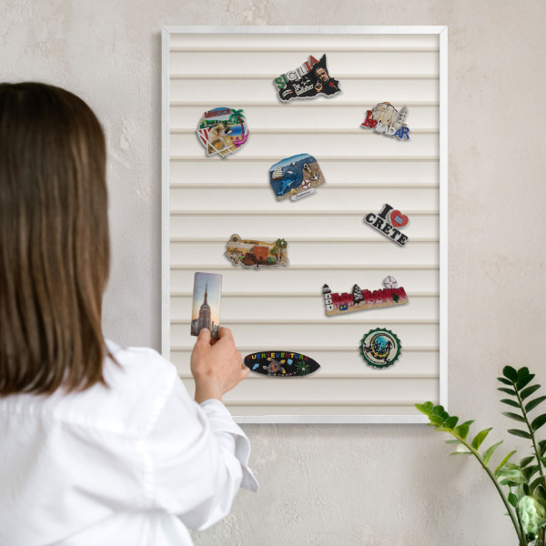 Panneau magnétique décoratif cadre noir Lignes verticales