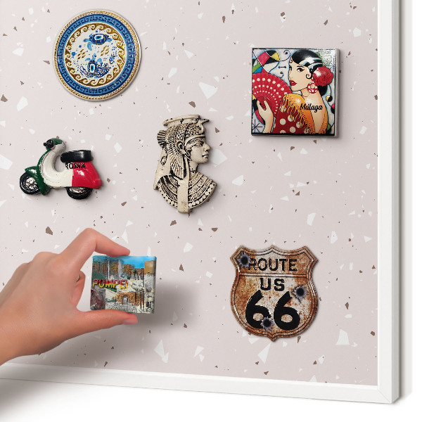 Tableau mural pour aimants dans un cadre noir Terrazzo moderne