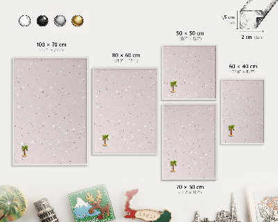 Tableau mural pour aimants dans un cadre noir Terrazzo moderne